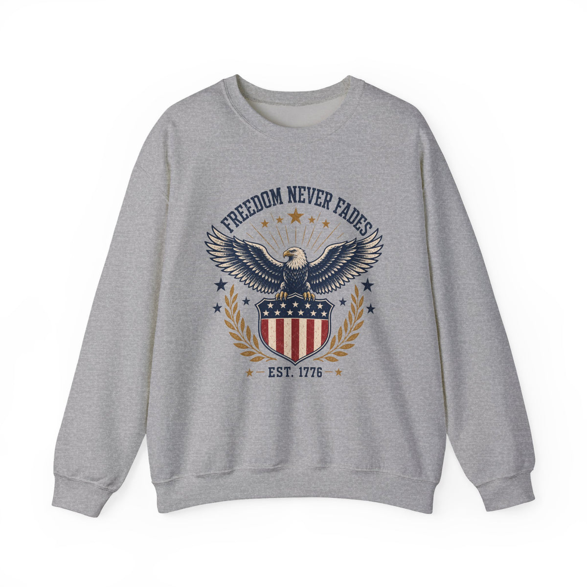 Freedom Never Fades Sweatshirt — Patriotic Eagle Crewneck