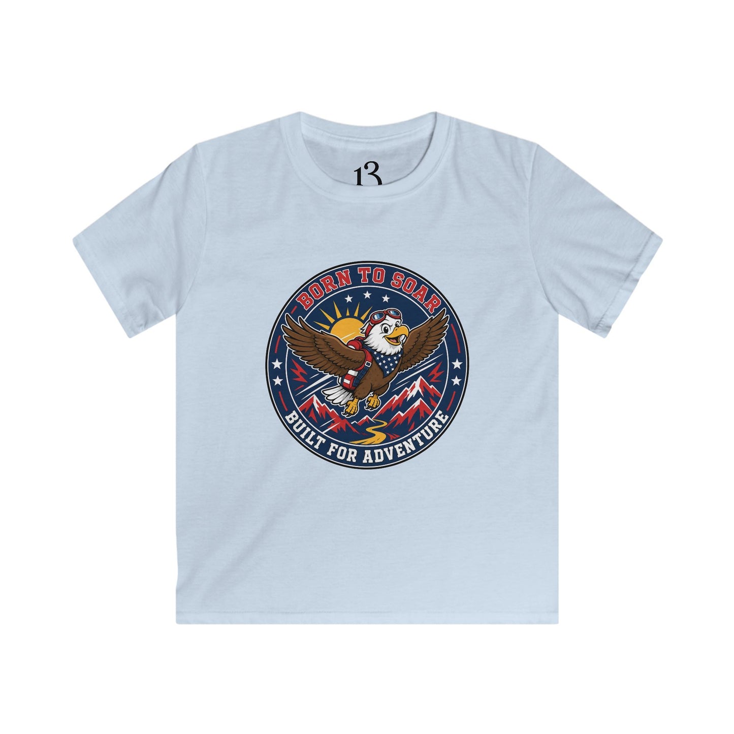 Kids Tee - "Born to Soar Built for Adventure" Eagle Graphic