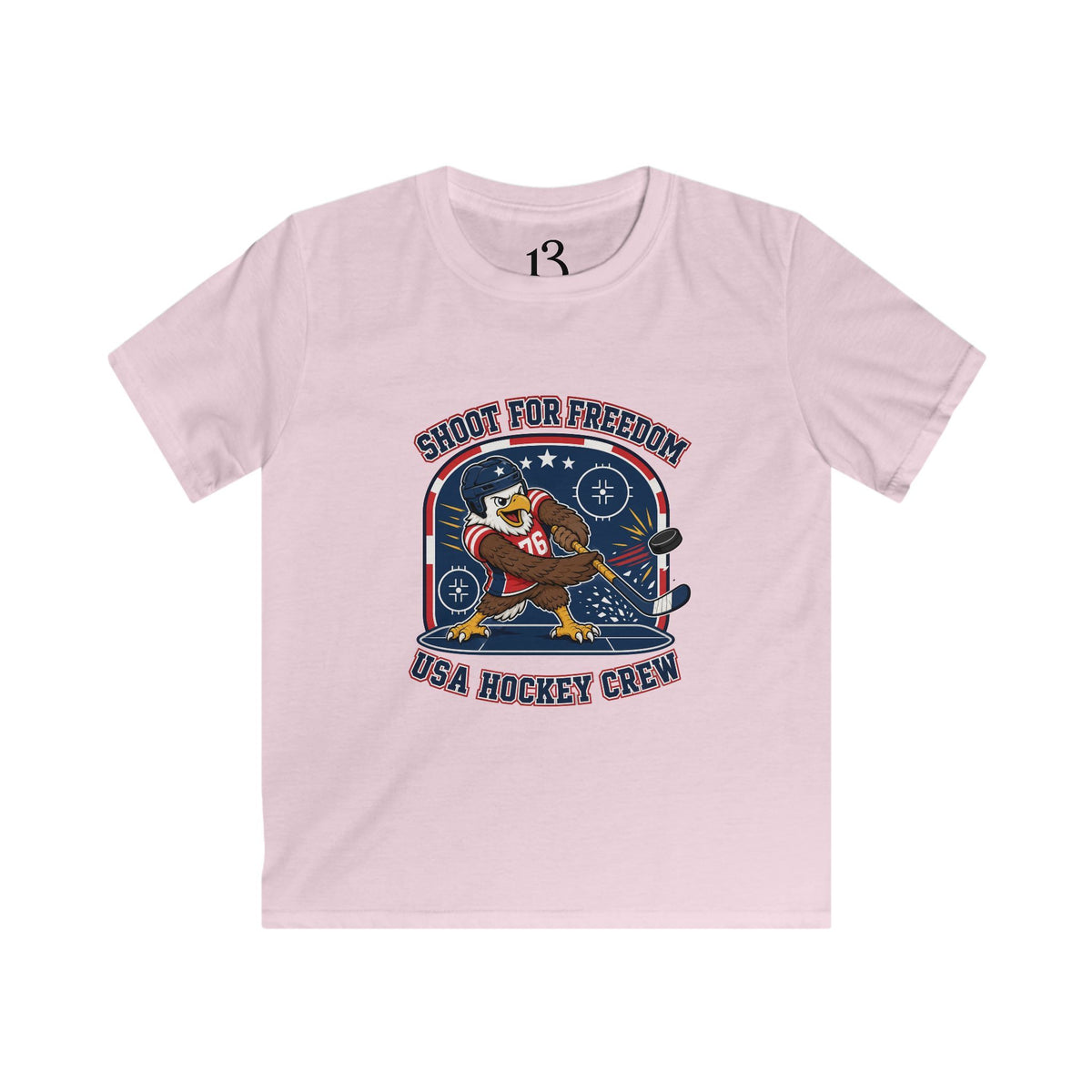 Kids Hockey Tee — "Shoot for Freedom" USA Hockey Crew Youth Shirt