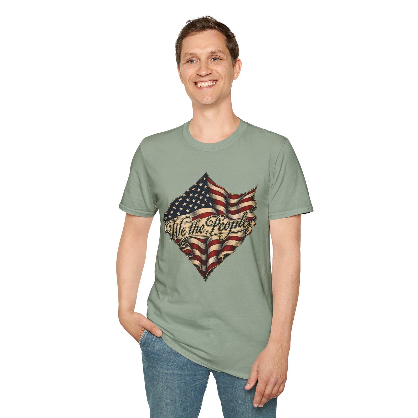 We the People Flag T-Shirt — Vintage American Patriotic Tee