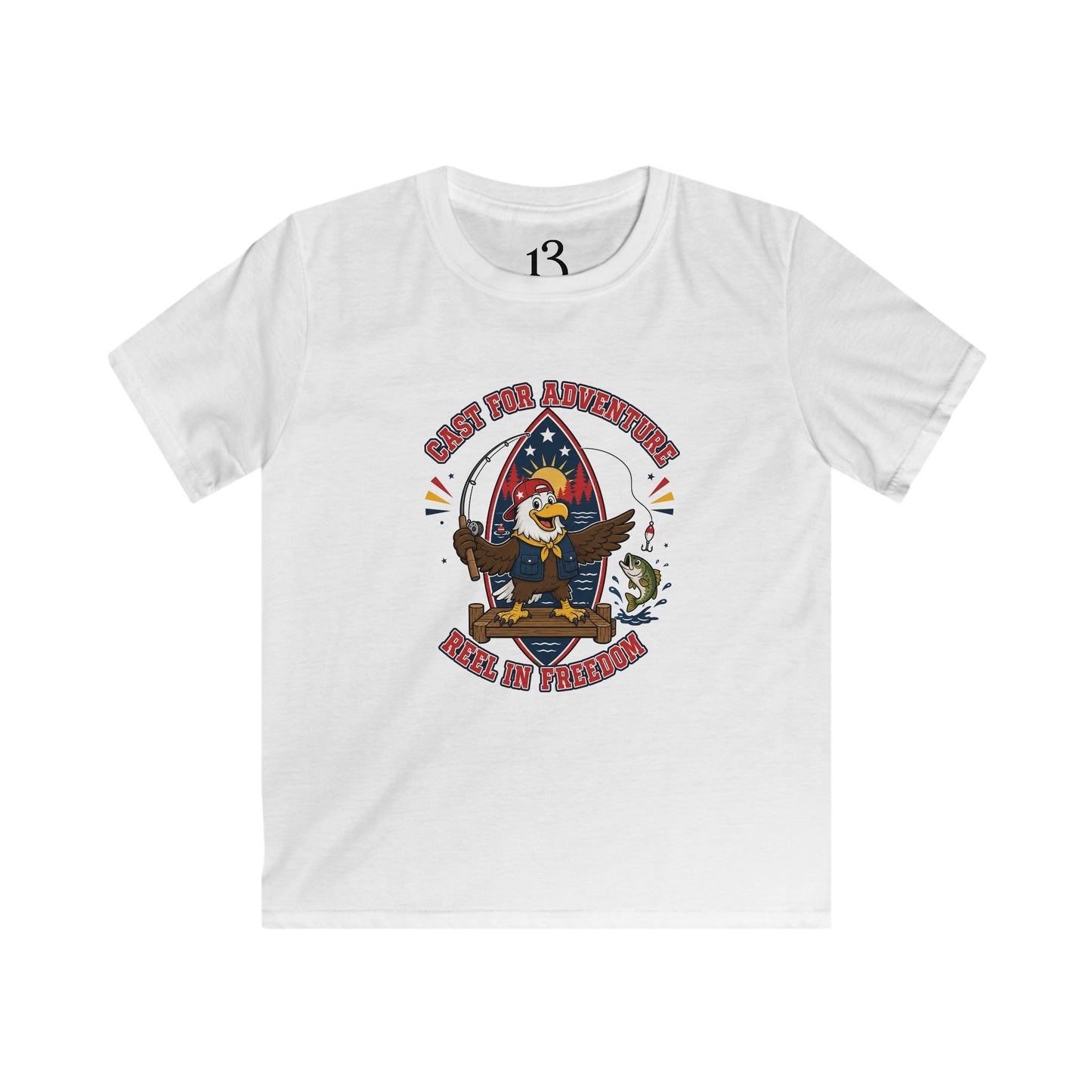 Kids Tee - "Born for Adventure, Raised by Freedom" Eagle Graphic