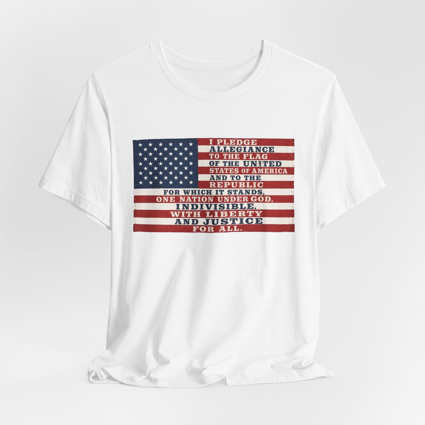 Pledge of Allegiance Flag T-Shirt — American Flag Text Tee