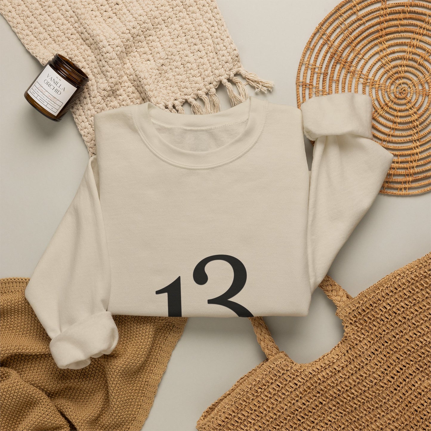 Crewneck Sweatshirt - Minimal '13' Graphic Classic