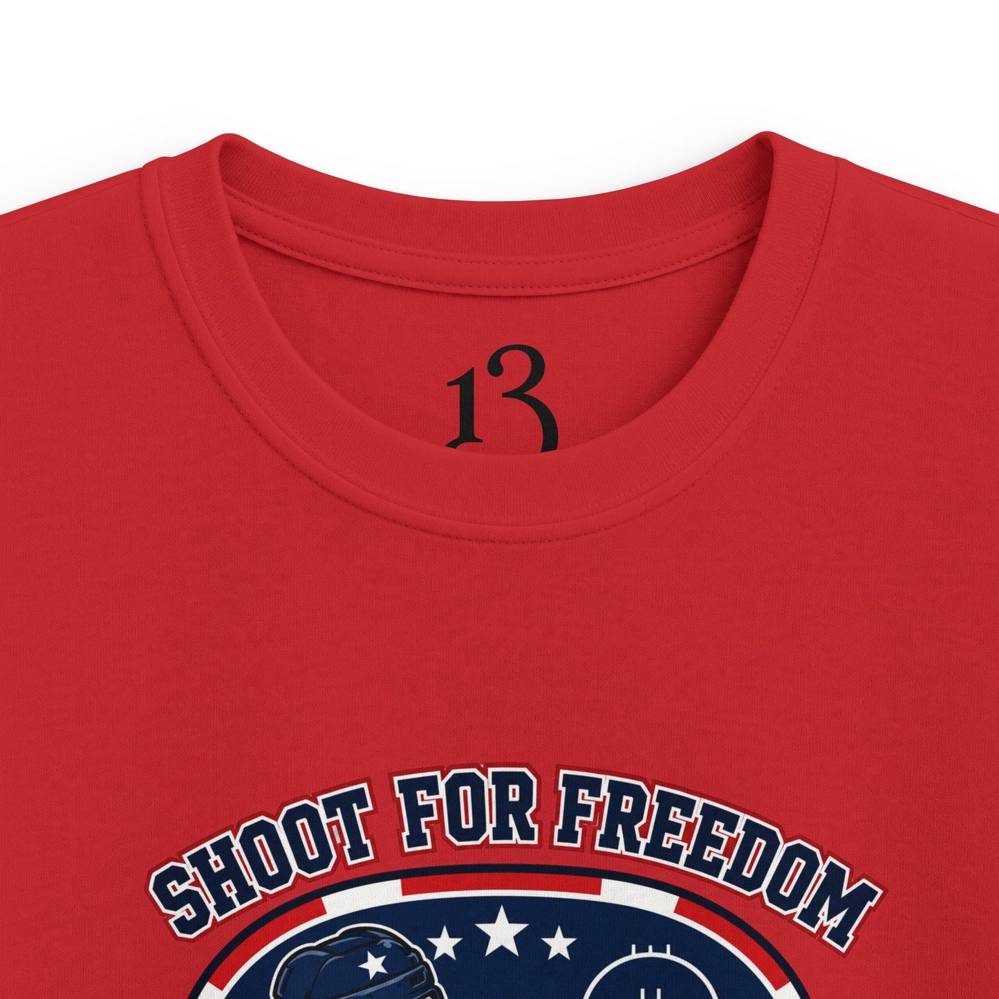 Kids Hockey Tee — "Shoot for Freedom" USA Hockey Crew Youth Shirt