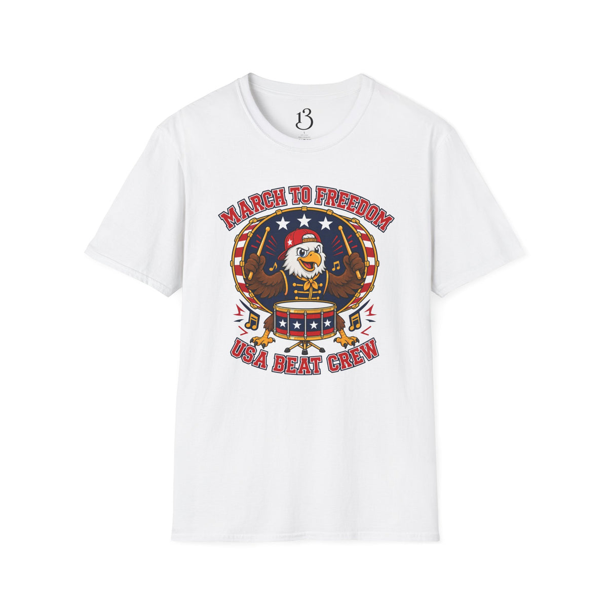 T-Shirt — "March to Freedom" Patriotic Eagle Drumline Tee