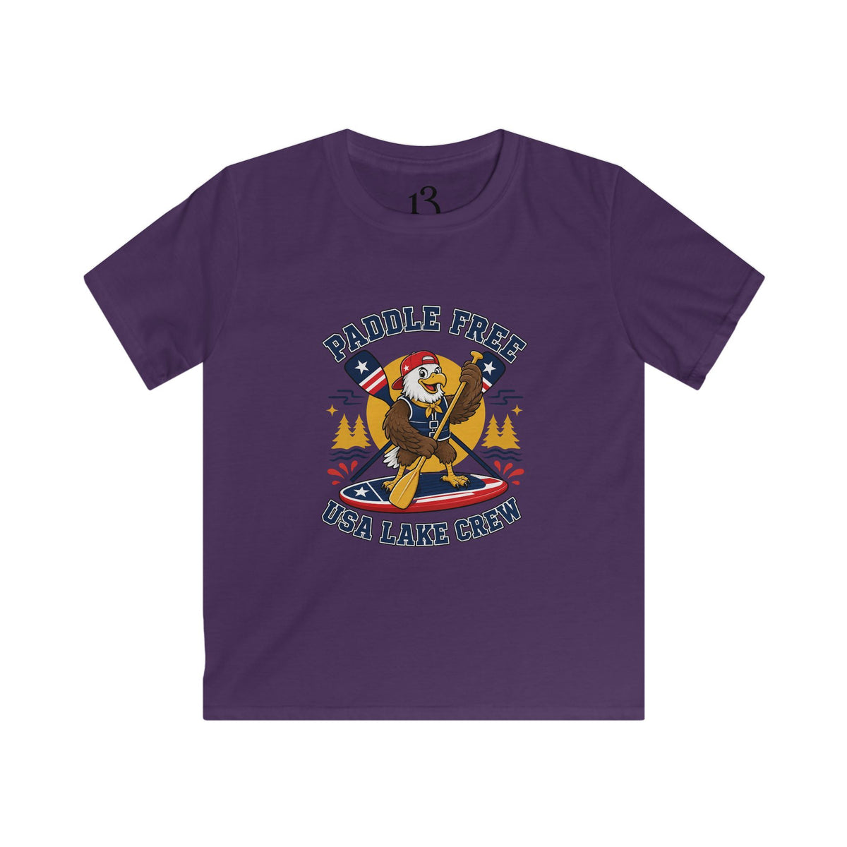 Paddle Kids Tee — "Paddle Free" USA Lake Crew Shirt