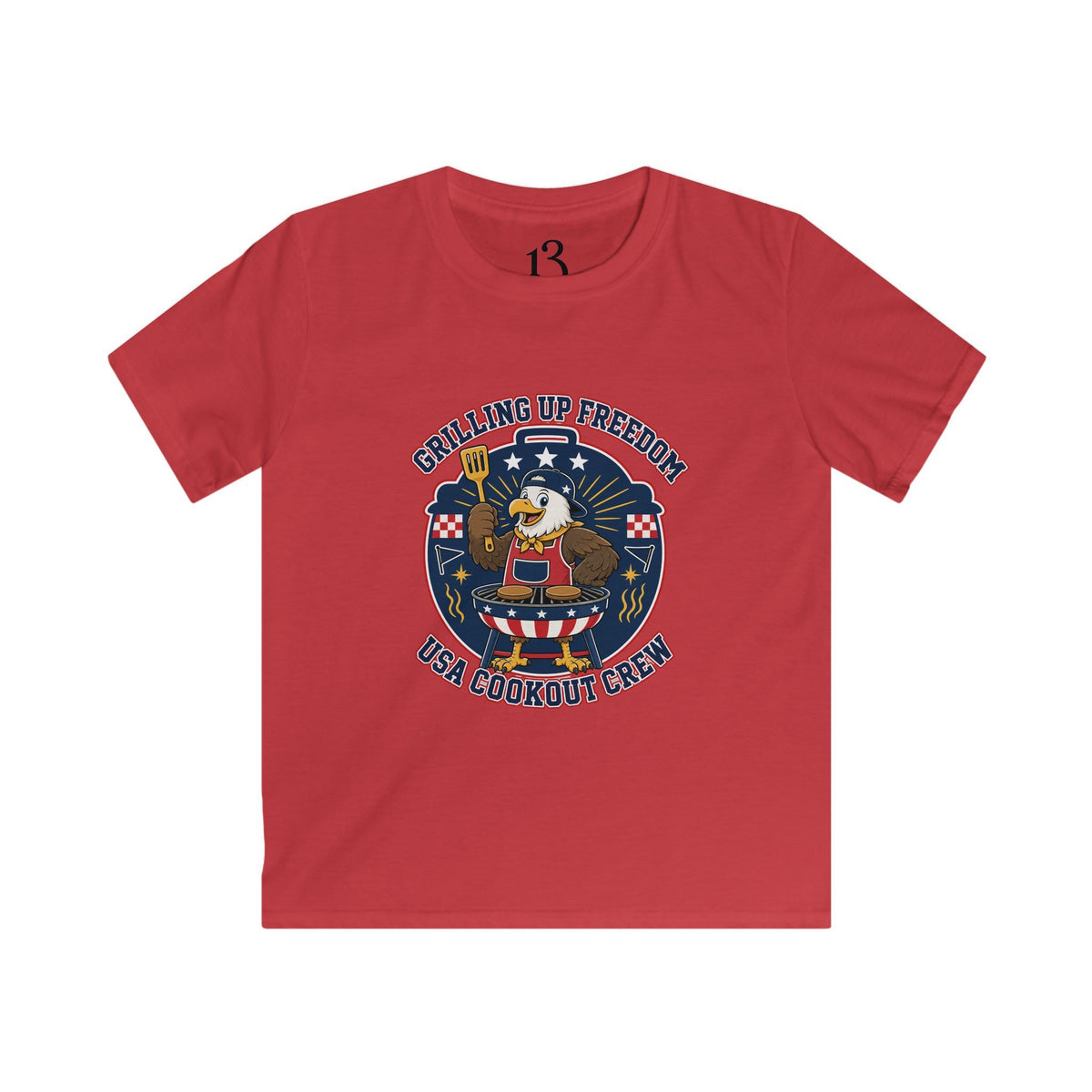 Kids T‑Shirt — "Grilling Up Freedom" USA Cookout Crew Patriotic BBQ Tee