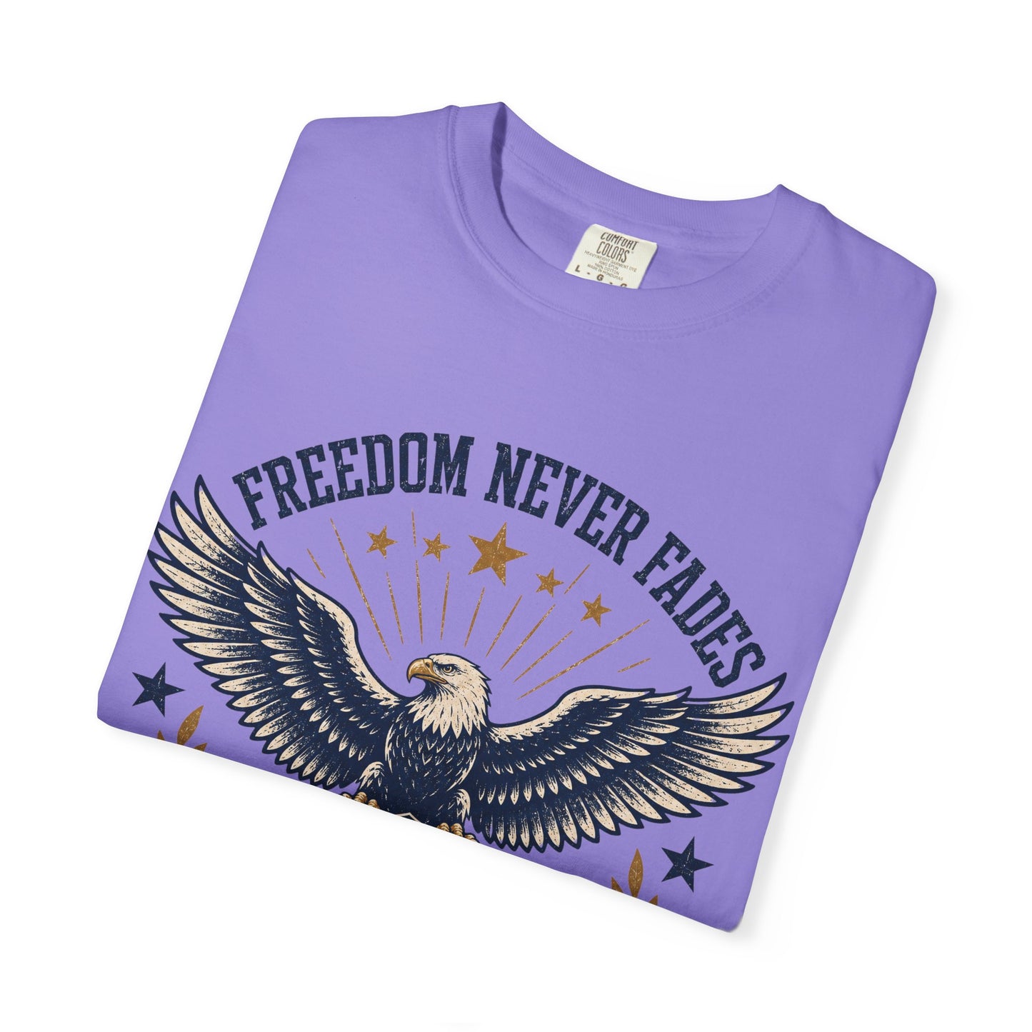 Patriotic Eagle T-Shirt — "Freedom Never Fades" (Est. 1776)
