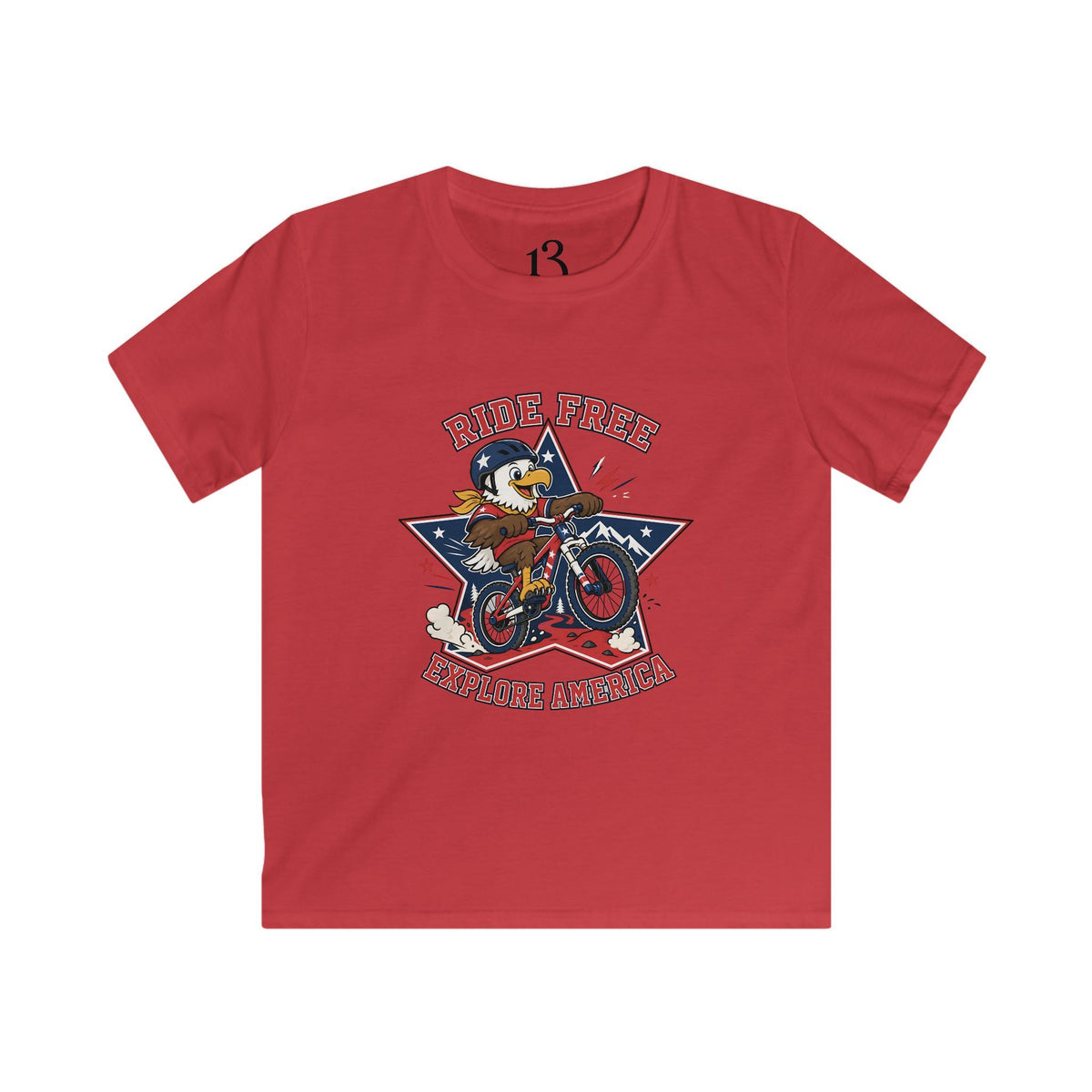 Kids' Bicycle Tee — "Ride Free" Retro Biker Graphic