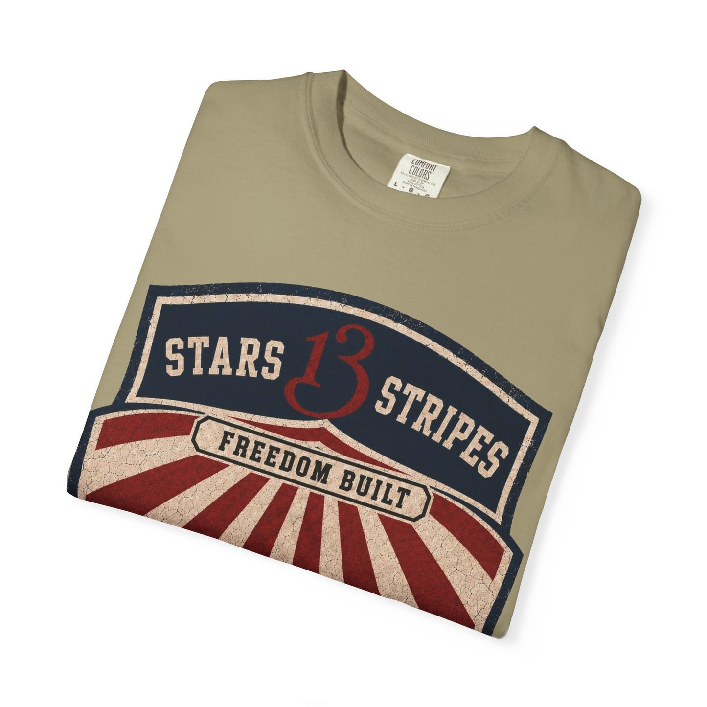 Stars13stripeS Shield T-Shirt — Freedom Built USA Heritage Tee