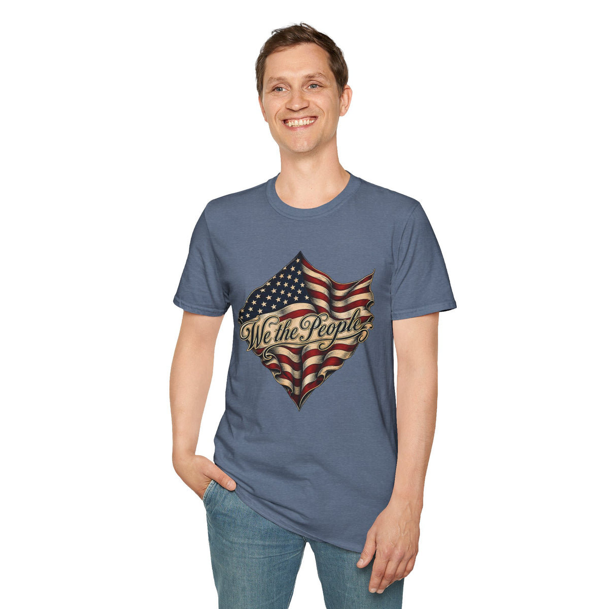 We the People Flag T-Shirt — Vintage American Patriotic Tee