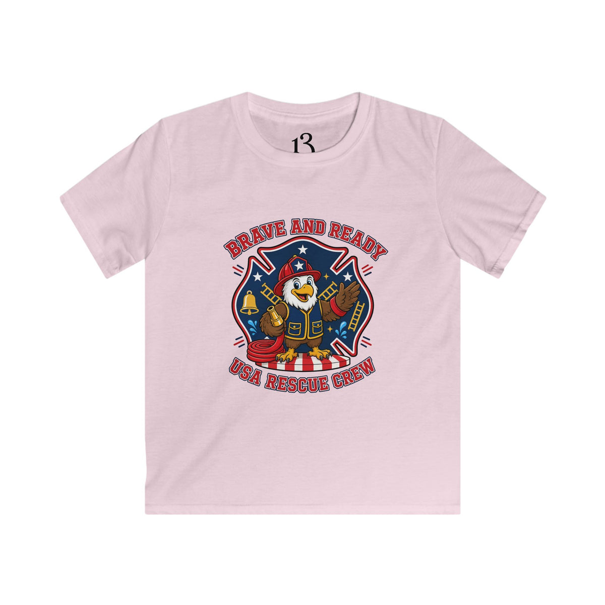 Kids Tee — Brave and Ready Fire Rescue Crew Graphic