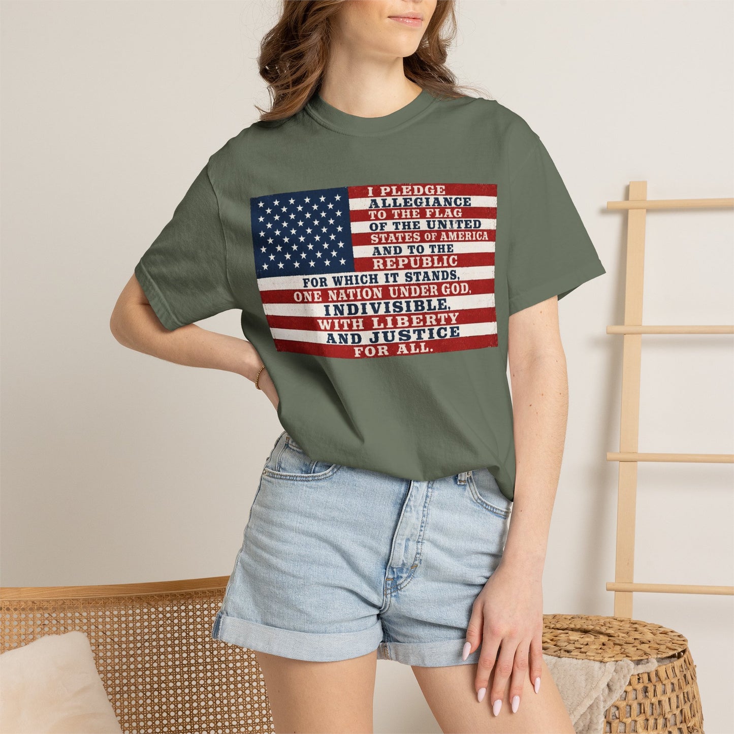 Pledge of Allegiance American Flag T-Shirt
