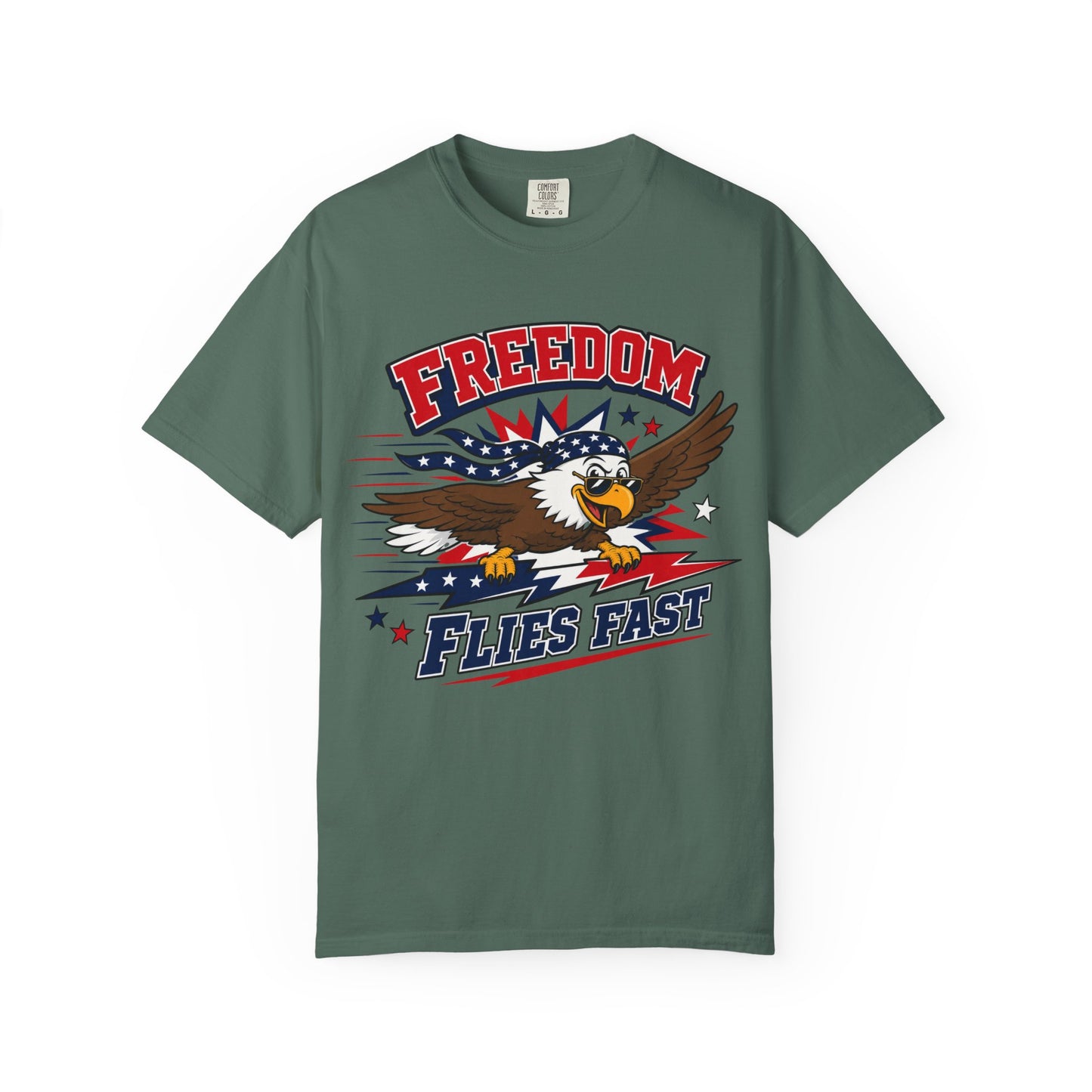 Freedom Flies Fast T-Shirt — Patriotic Eagle Graphic Tee