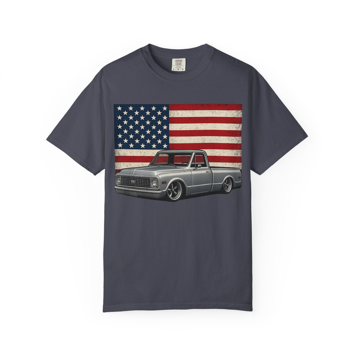 Vintage Chevy C10 Truck T-Shirt with American Flag