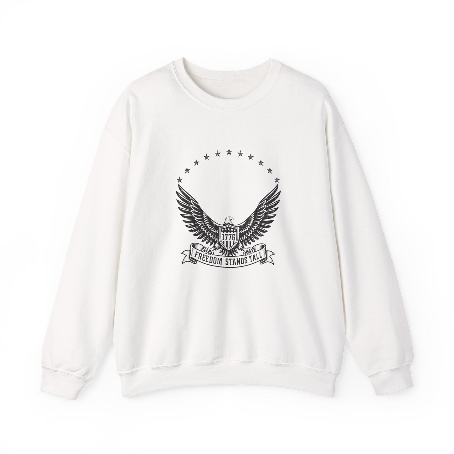 Eagle Emblem Crewneck Sweatshirt — "Freedom Stands Tall" Graphic