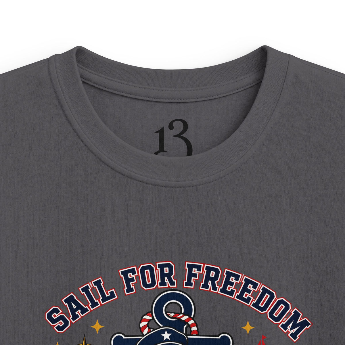 Kids Tee — "Sail for Freedom" USA Deck Crew Patriotic Sailor Graphic