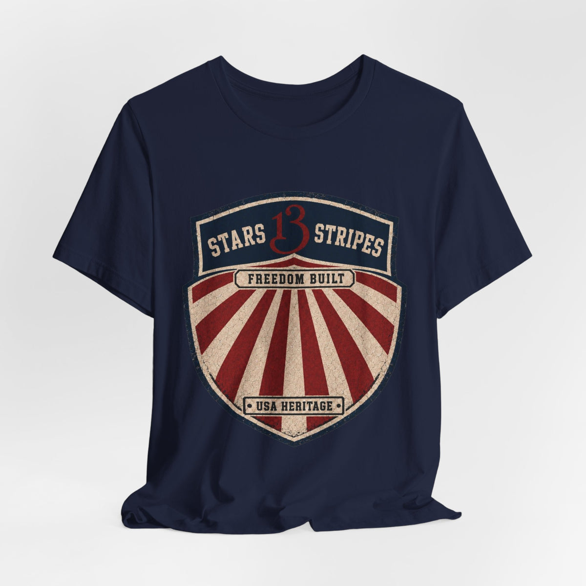 Stars13stripeS Shield T‑Shirt — Freedom Built USA Heritage Tee
