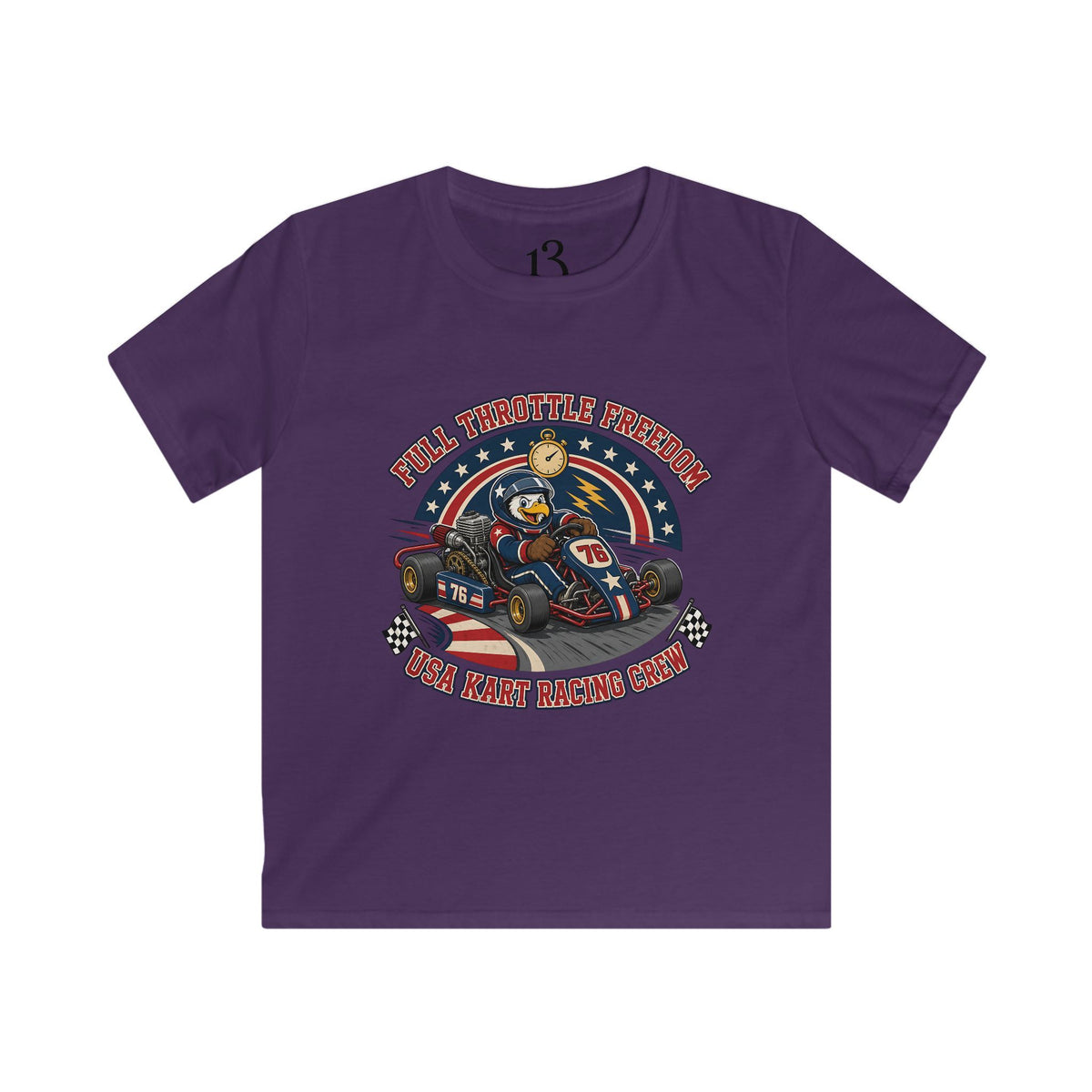 Kids Tee — 'Full Throttle Freedom' Go-Kart Racing Shirt
