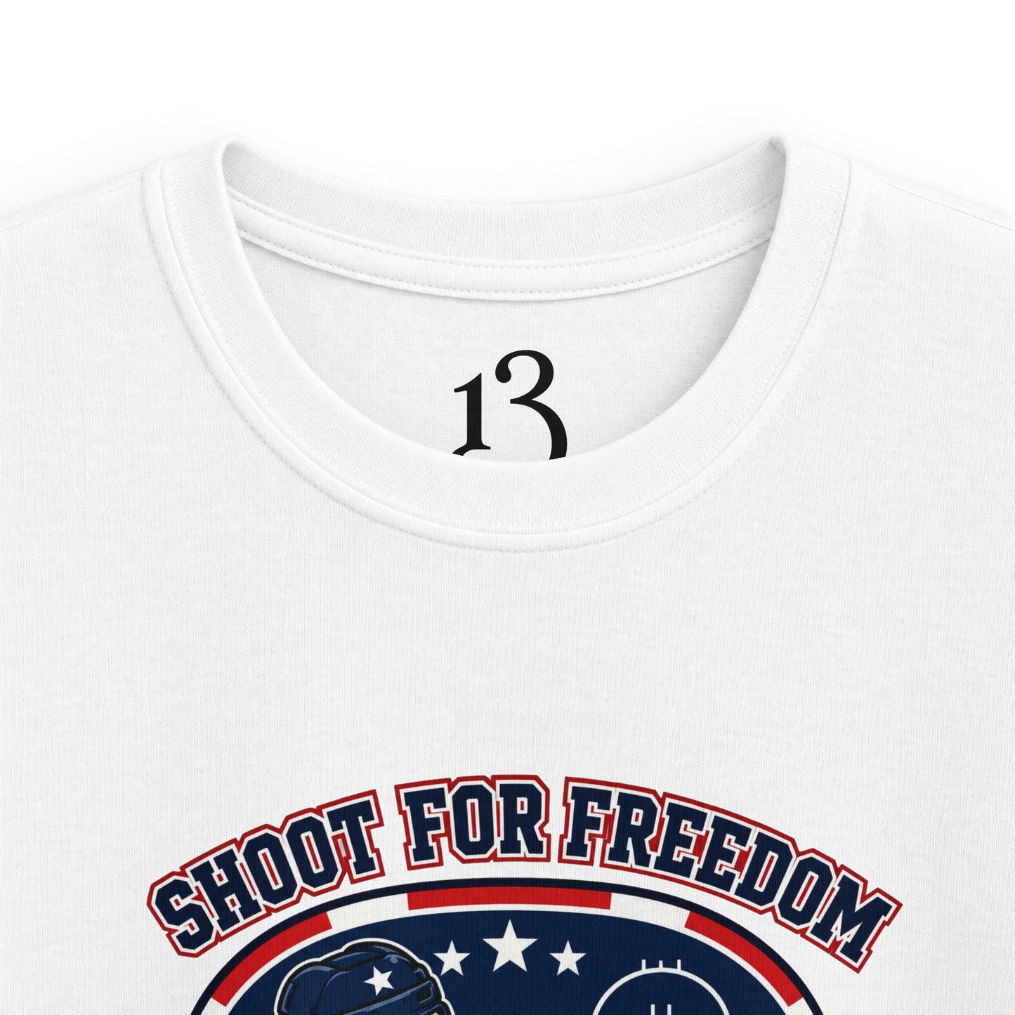 Kids Hockey Tee — "Shoot for Freedom" USA Hockey Crew Youth Shirt