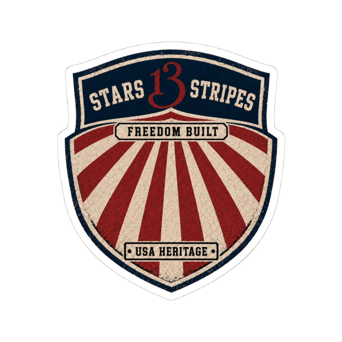 Vintage 'Stars13stripeS' Kiss-Cut Sticker — Freedom Built USA Heritage