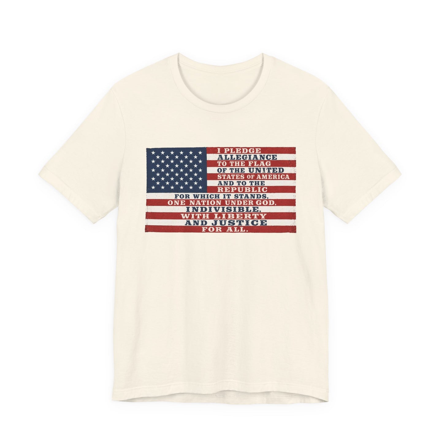 Pledge of Allegiance Flag T-Shirt — American Flag Text Tee