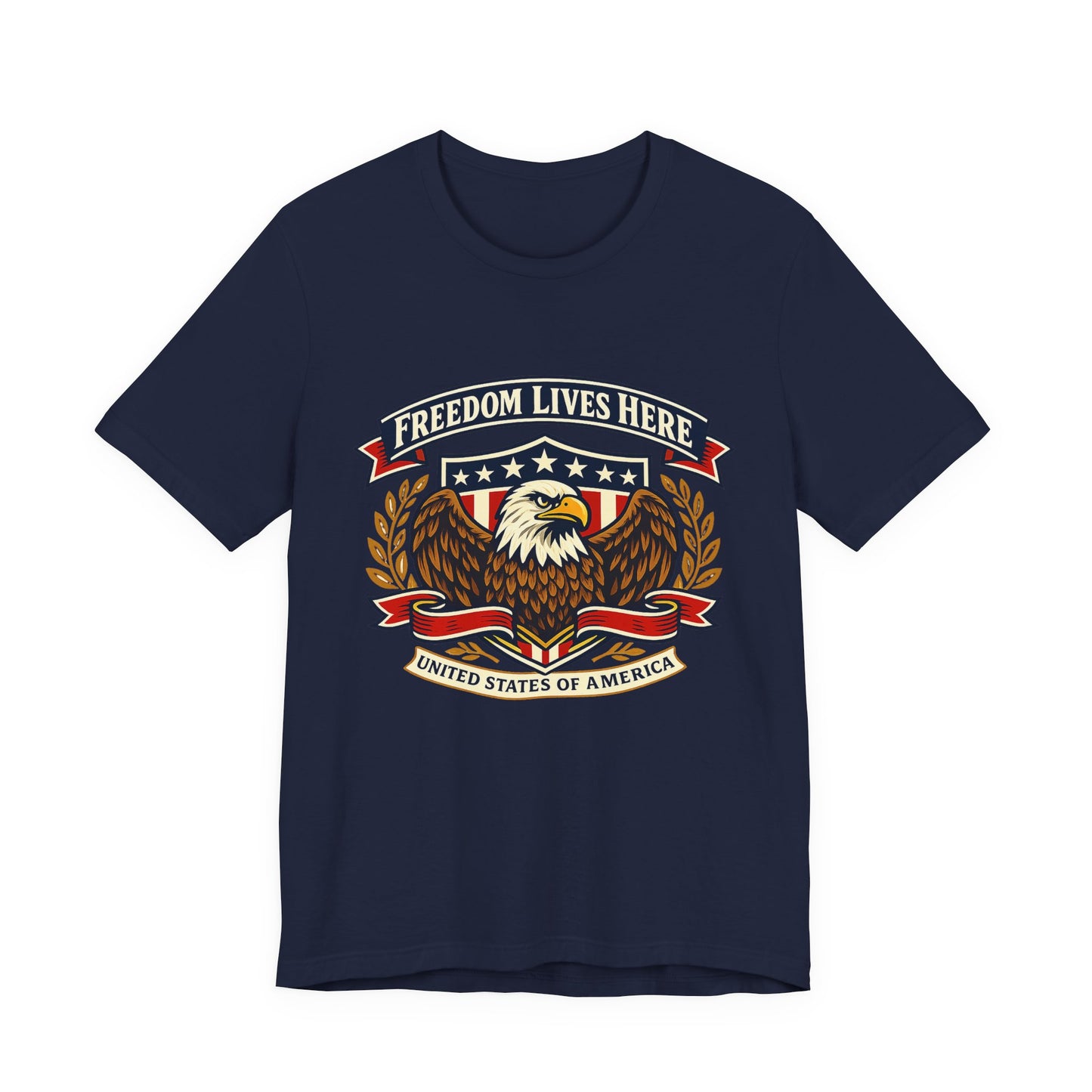 Freedom Lives Here Eagle T-Shirt — Patriotic American Flag Tee
