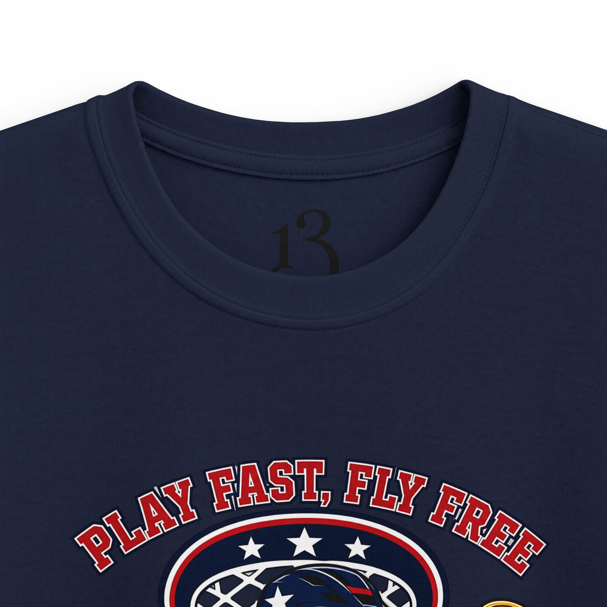 Kids Lacrosse Tee - 'Play Fast, Hit Hard' Eagle Lacrosse Graphic Shirt