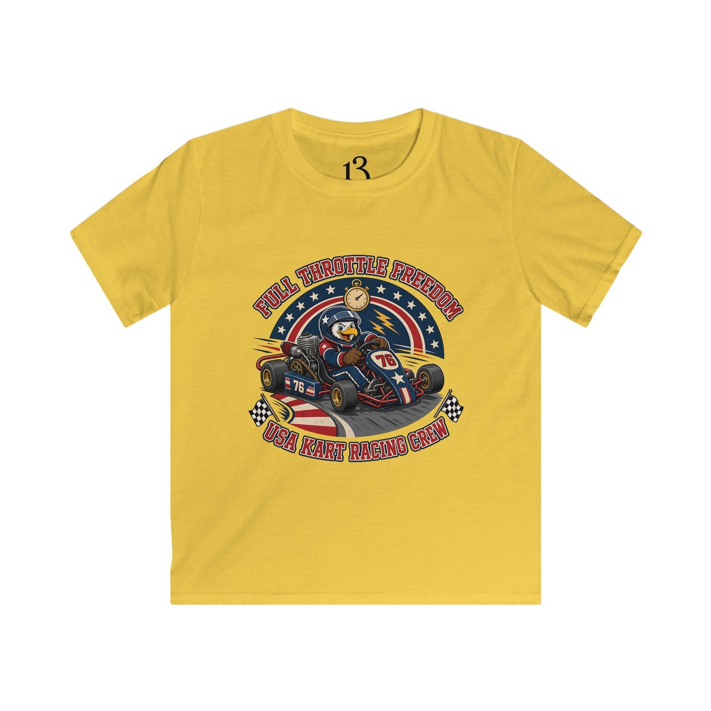 Kids Tee — 'Full Throttle Freedom' Go-Kart Racing Shirt