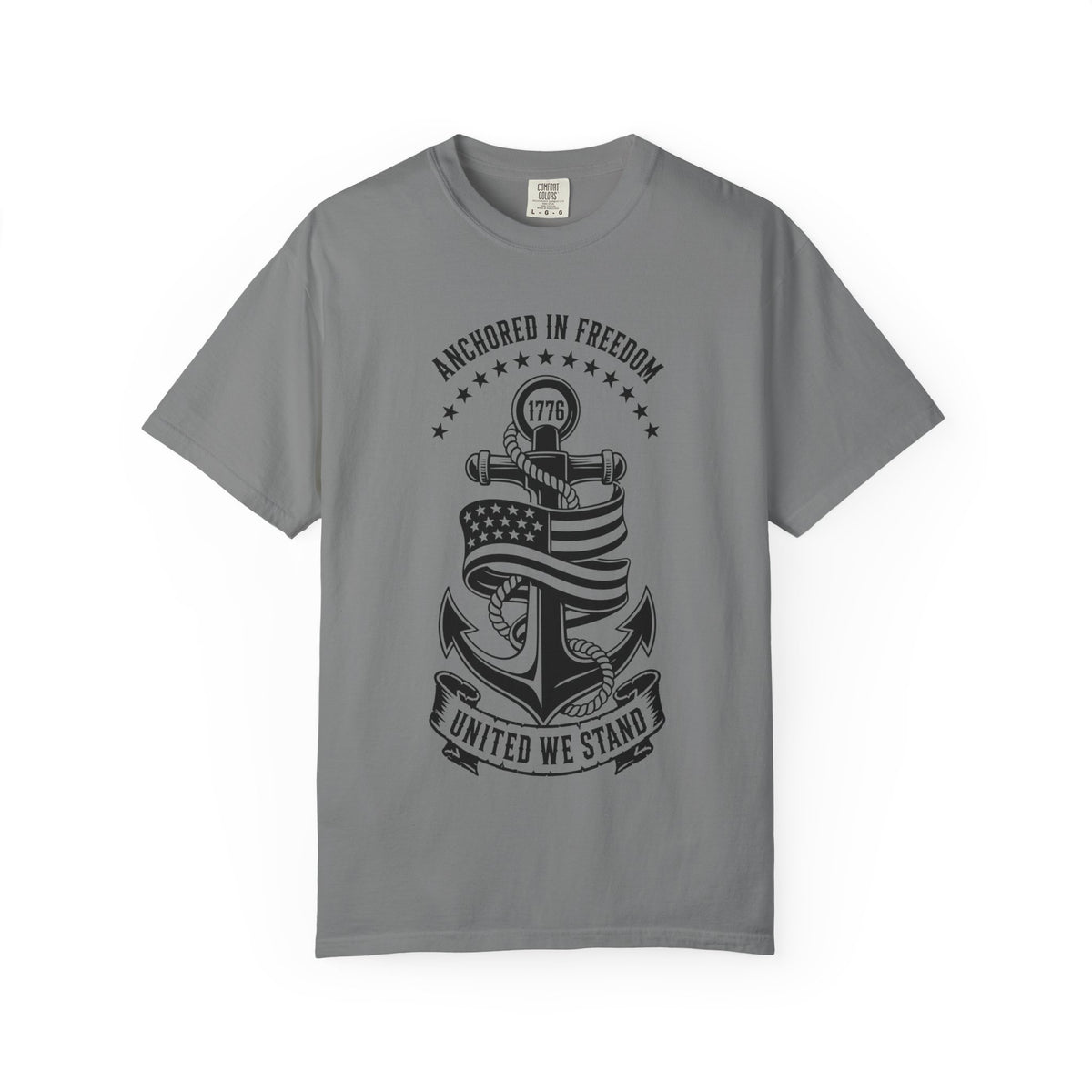 Anchored in Freedom T-Shirt — "United We Stand" Patriotic Anchor Tee