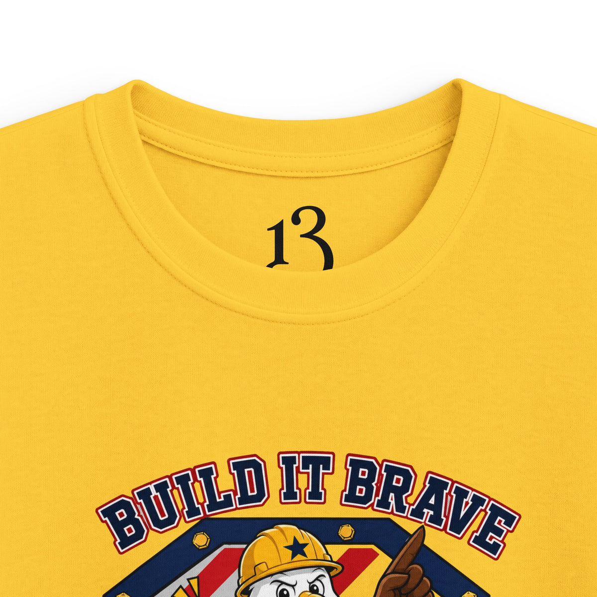Kids Tee - 'Build It Brave, Make USA Strong' Patriotic Bald Eagle Design