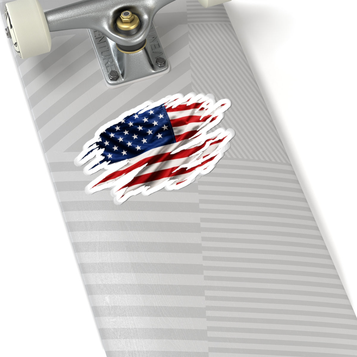 American Flag Torn-Brush Kiss-Cut Sticker — Patriotic USA Decal for Laptops, Water Bottles & Cars