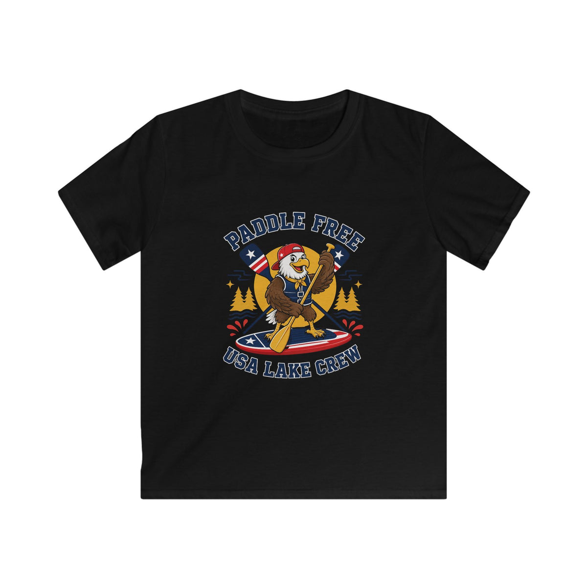 Paddle Kids Tee — "Paddle Free" USA Lake Crew Shirt