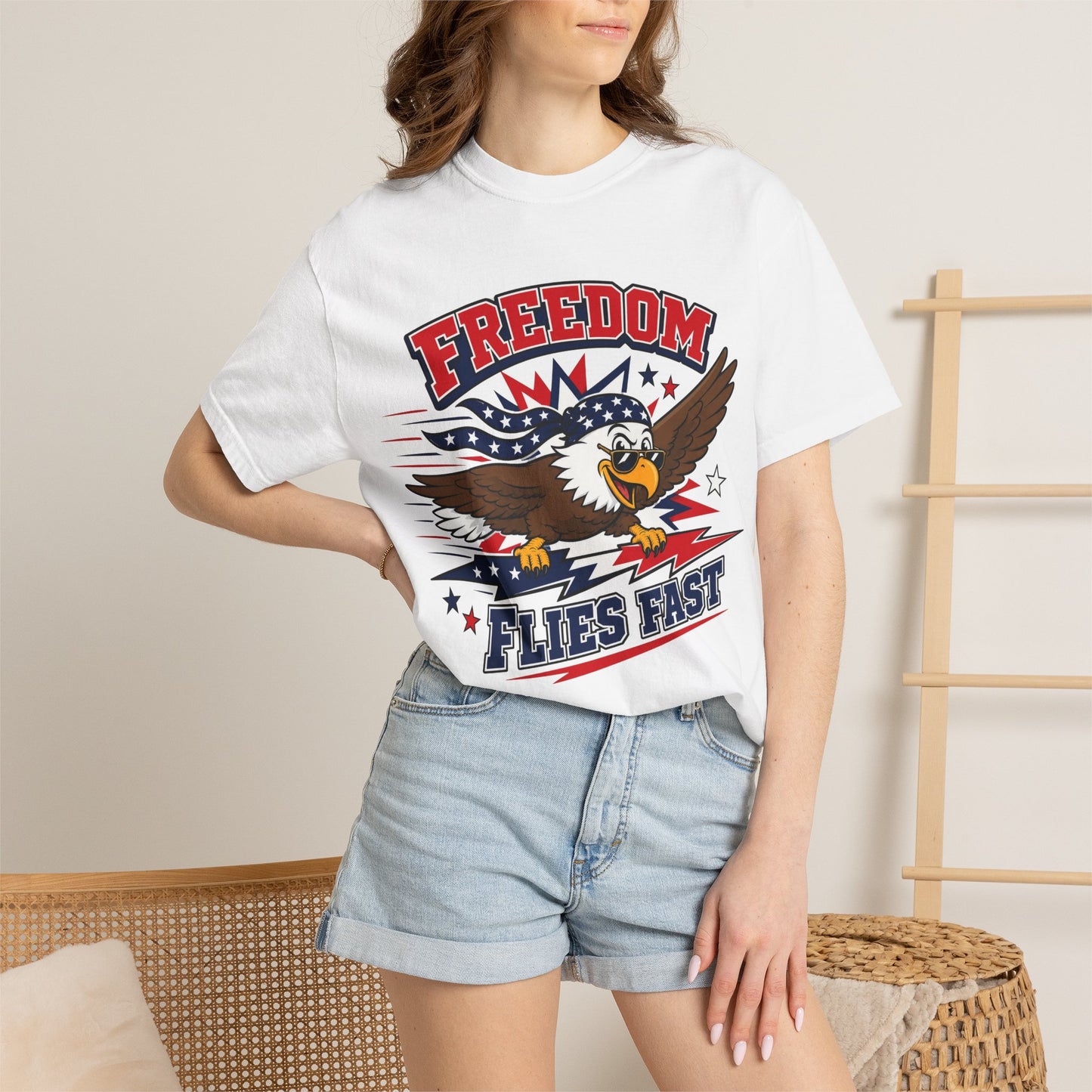Freedom Flies Fast T-Shirt — Patriotic Eagle Graphic Tee