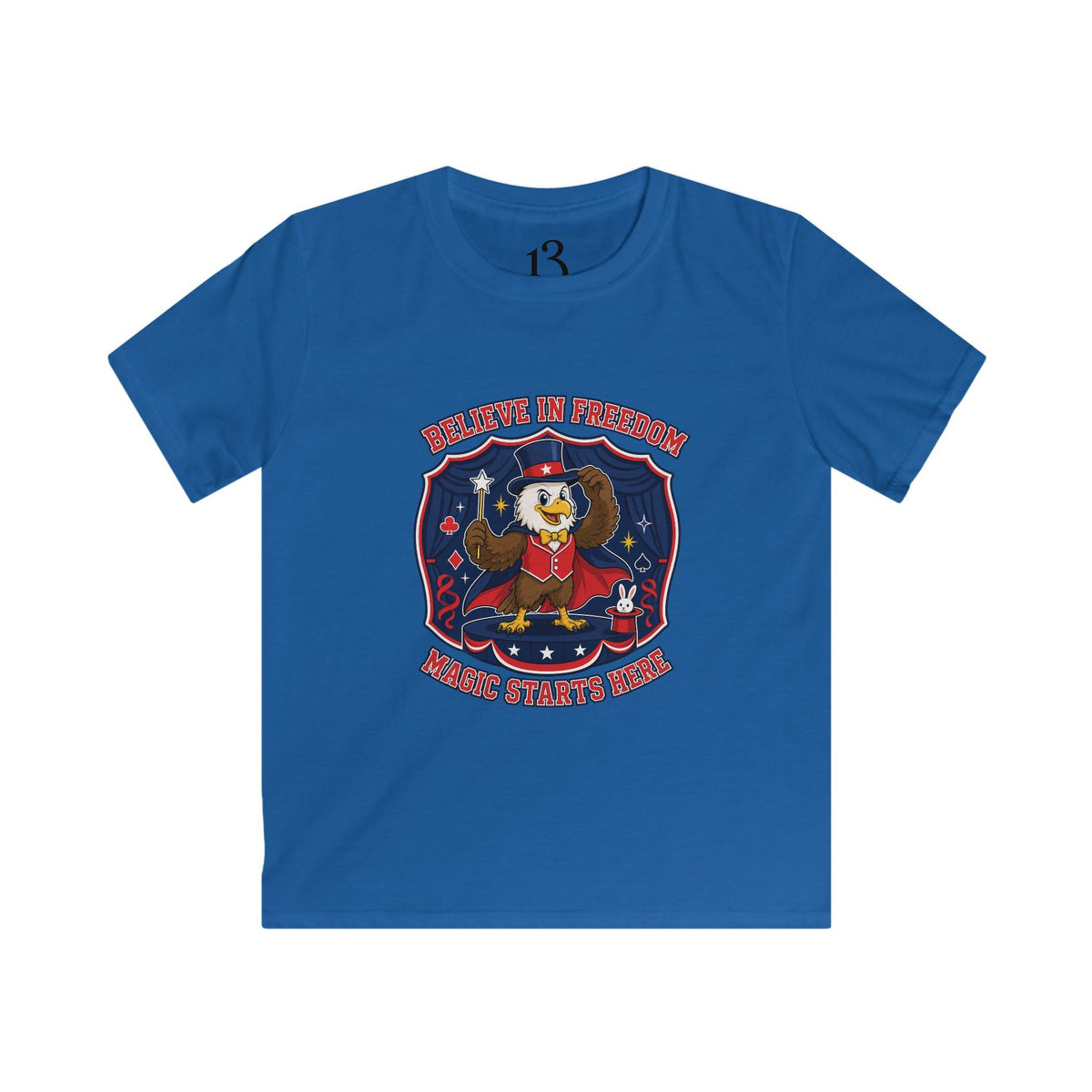 Kids Tee — "Believe in Magic" Eagle Magician Graphic