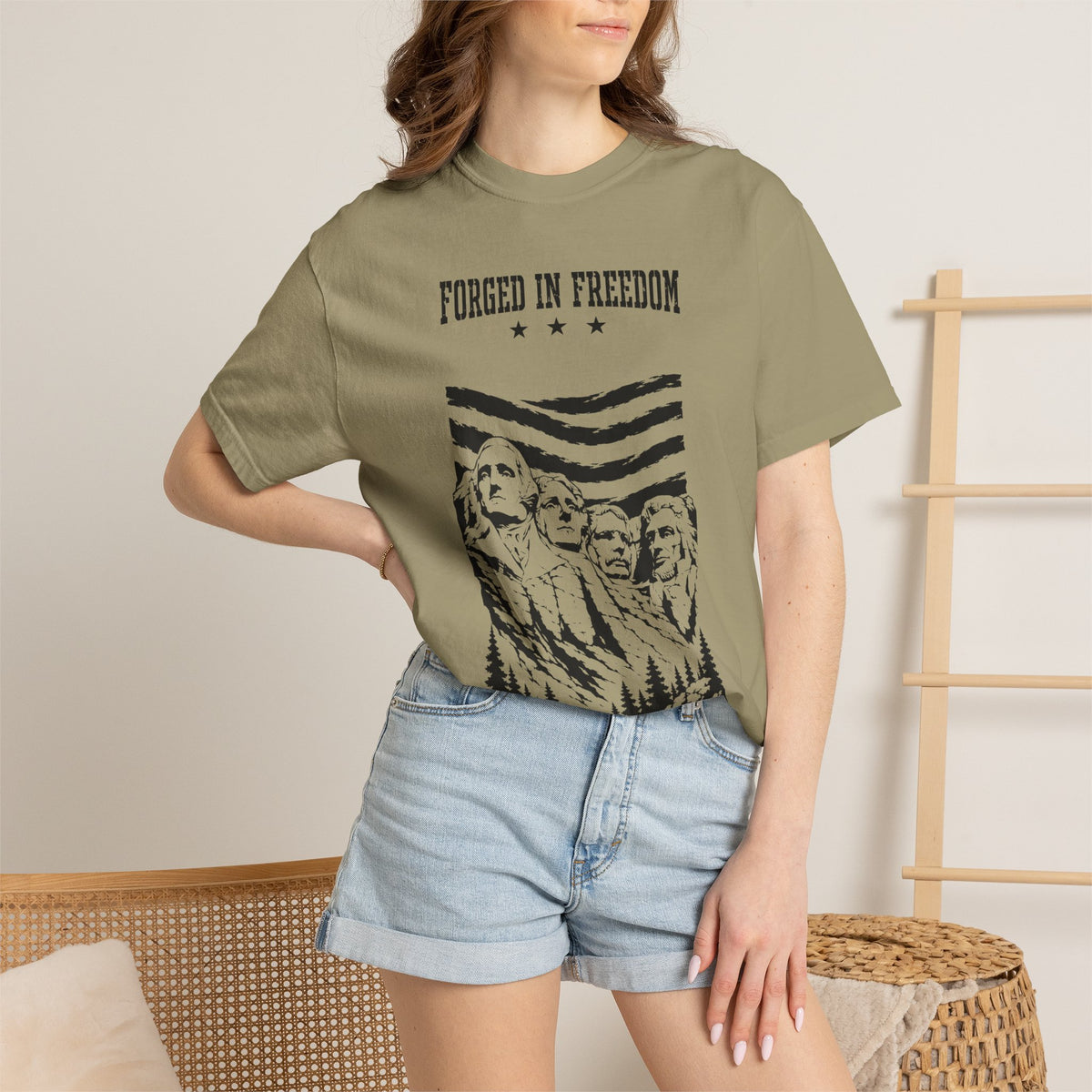 Forged in Freedom T-Shirt — Mount Rushmore Patriotic Tee (United States of America 1776)