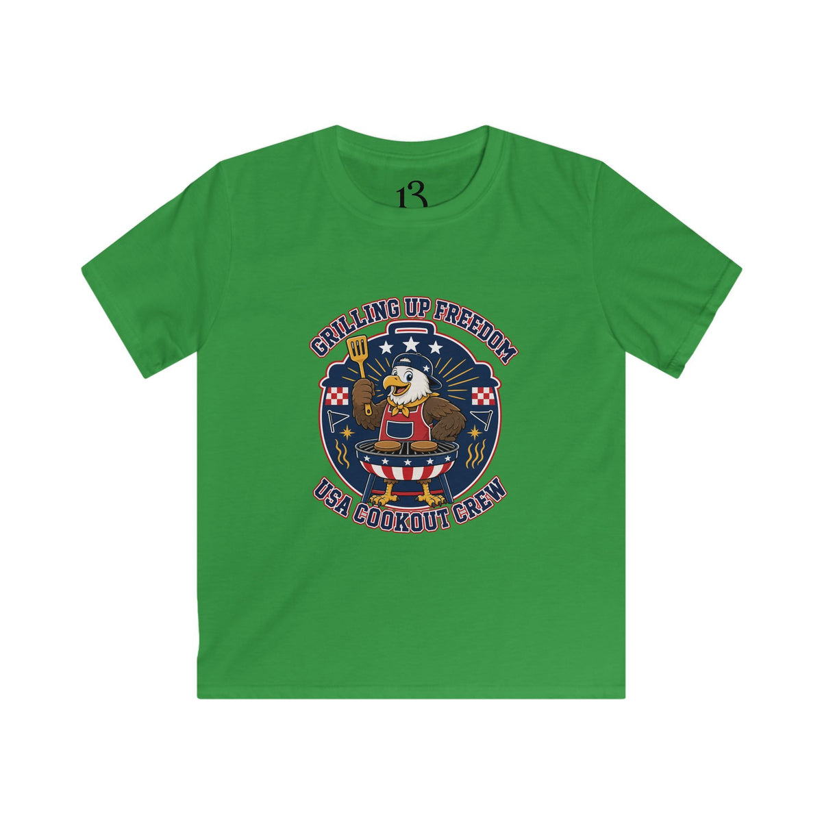 Kids T‑Shirt — "Grilling Up Freedom" USA Cookout Crew Patriotic BBQ Tee
