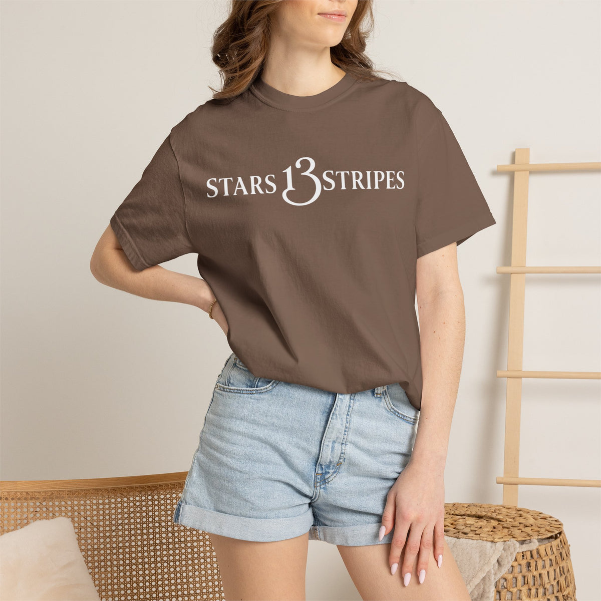Stars13stripeS T‑Shirt — Vintage Olive Graphic Tee