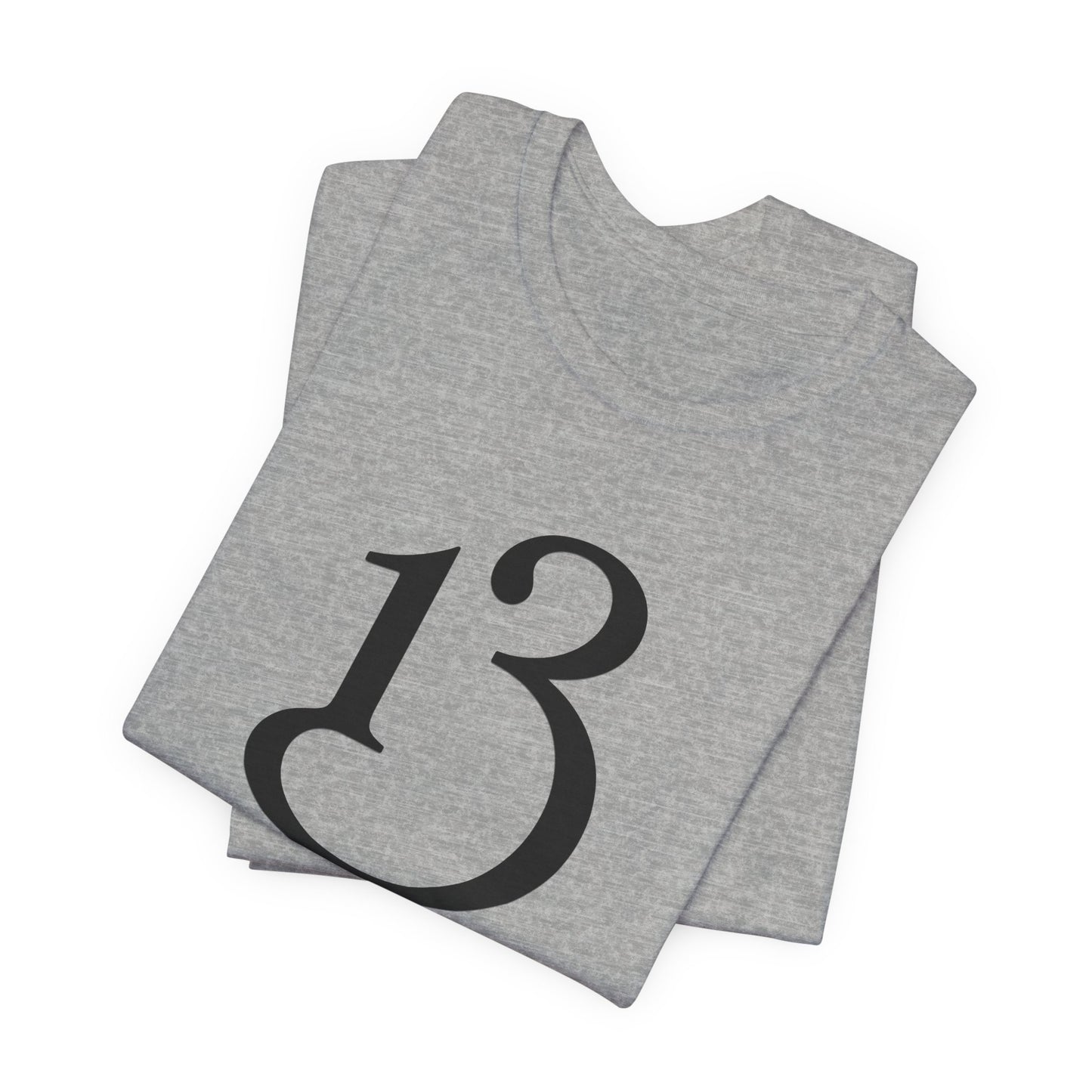 Lucky 13 Minimalist Number Tee — Simple Black '13' Graphic T-Shirt