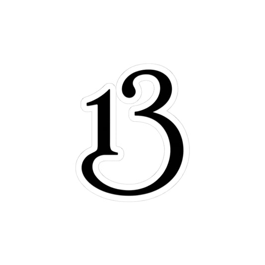 Lucky 13 Vintage Number Sticker — Kiss-Cut Decorative Decal