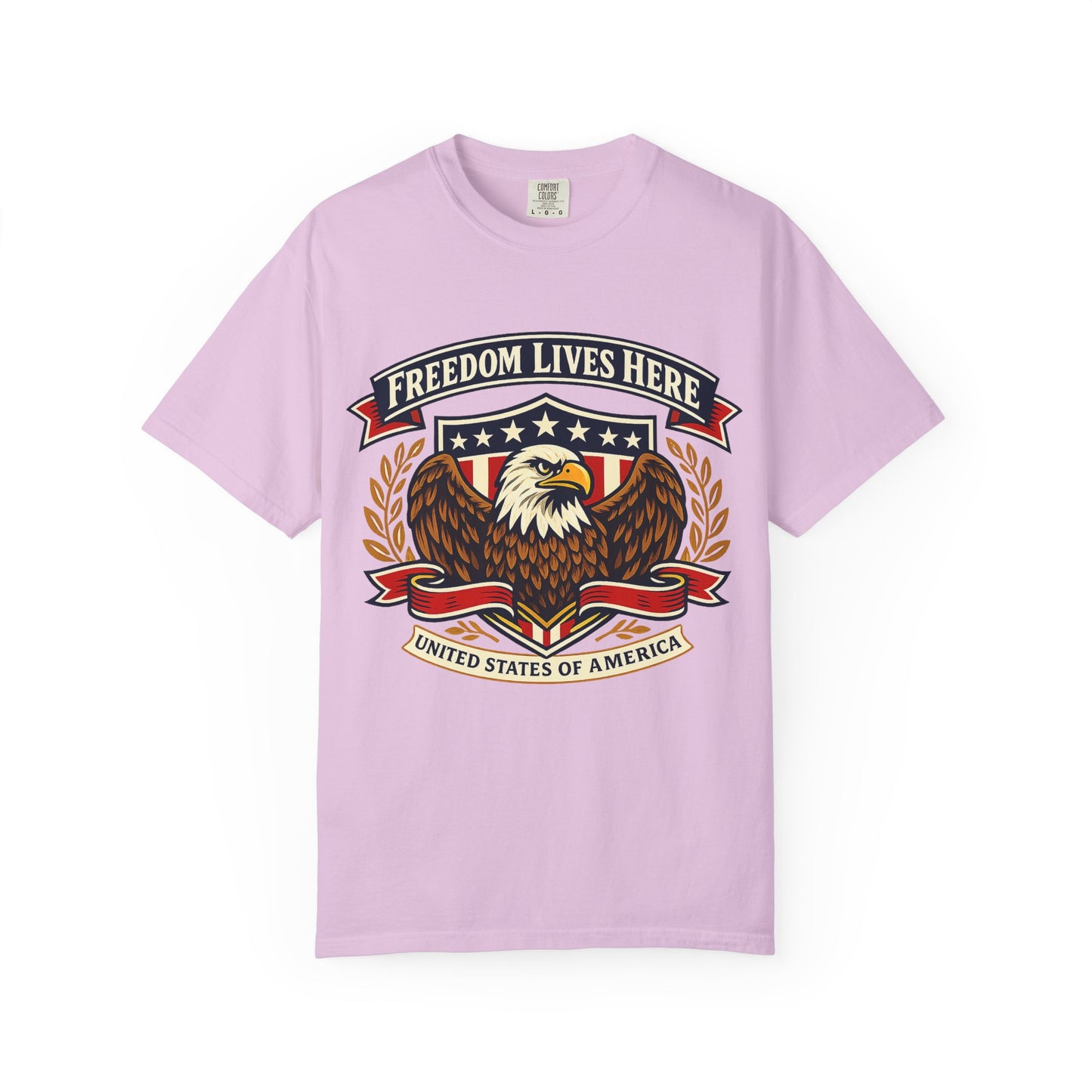 Freedom Lives Here Eagle T-Shirt — Patriotic USA Graphic Tee