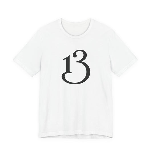 Lucky 13 Minimalist Number Tee — Simple Black '13' Graphic T-Shirt