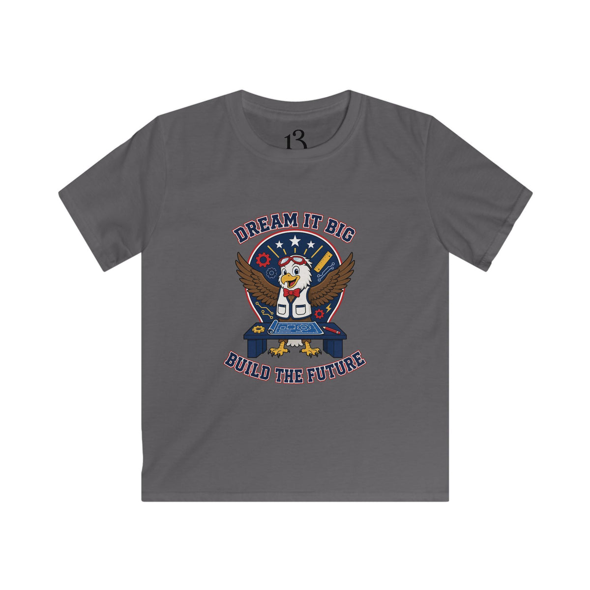 Kids Tee — "Dream It Big, Build The Future" Eagle Graphic