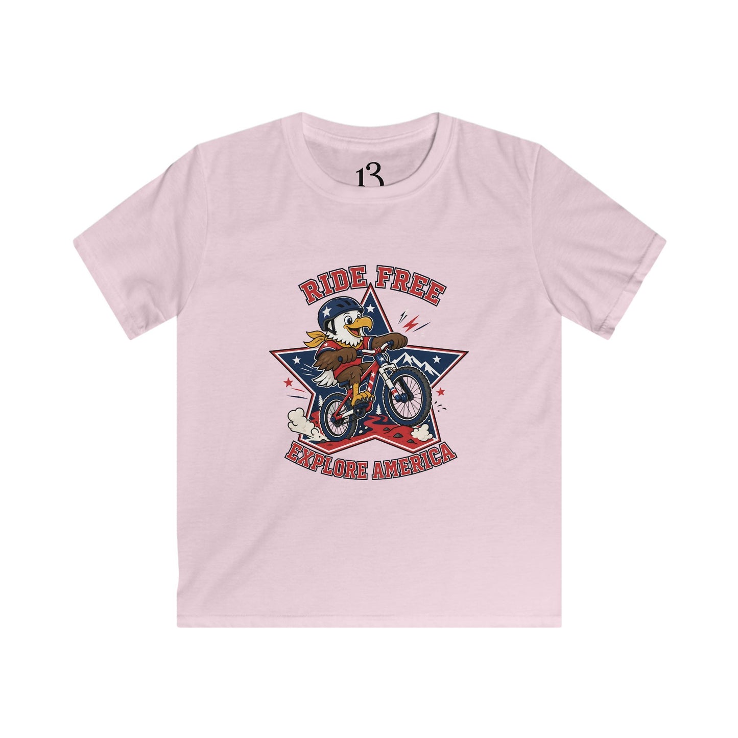 Kids' Bicycle Tee — "Ride Free" Retro Biker Graphic