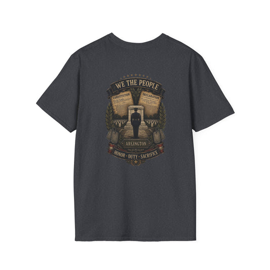 Arlington Soldier tribute T-shirt back design with We the People artwork