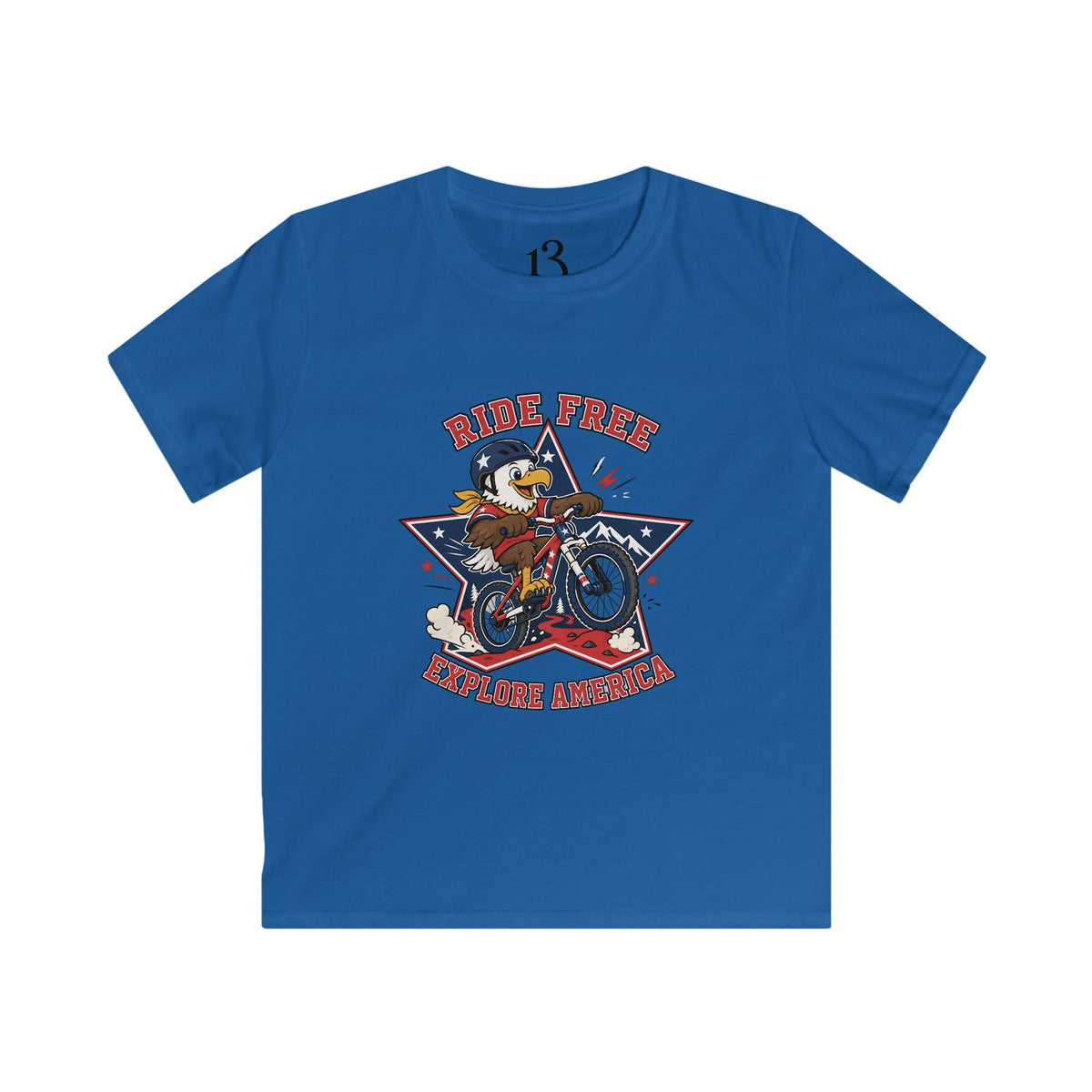 Kids' Bicycle Tee — "Ride Free" Retro Biker Graphic