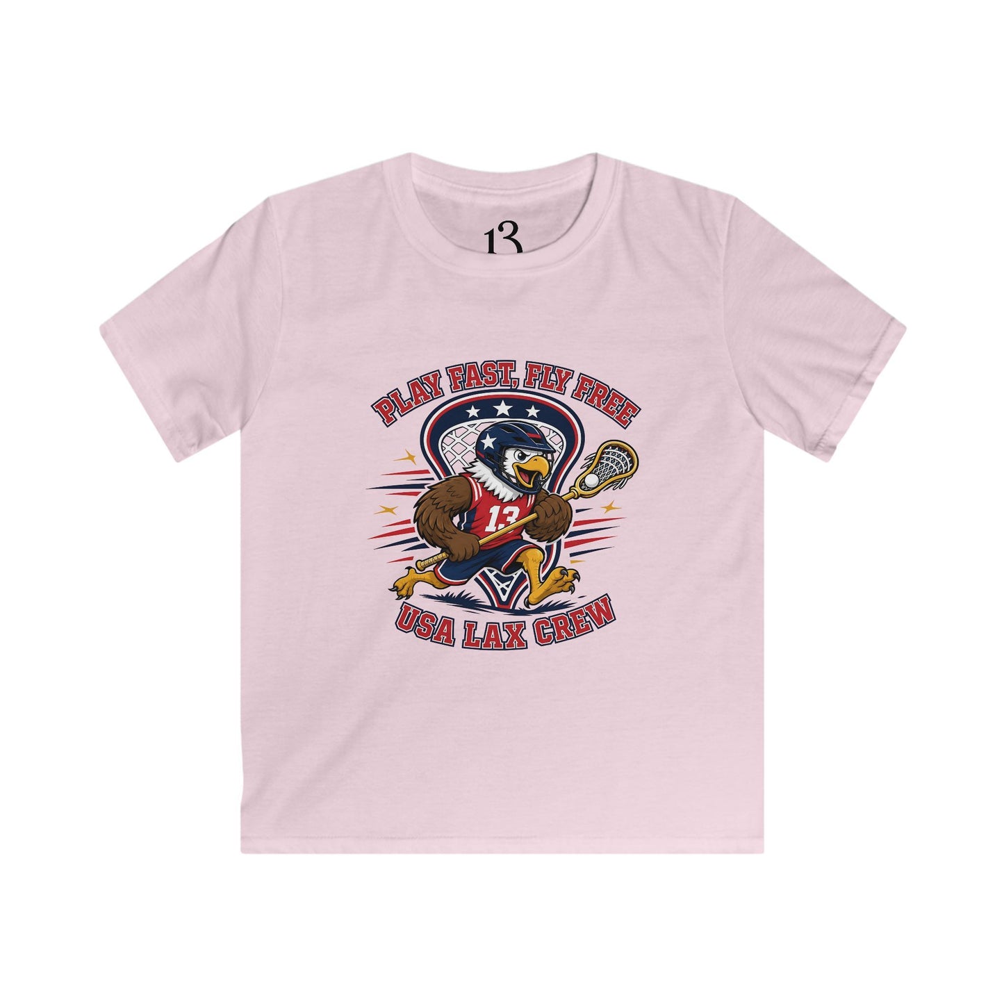 Kids Lacrosse Tee - 'Play Fast, Hit Hard' Eagle Lacrosse Graphic Shirt