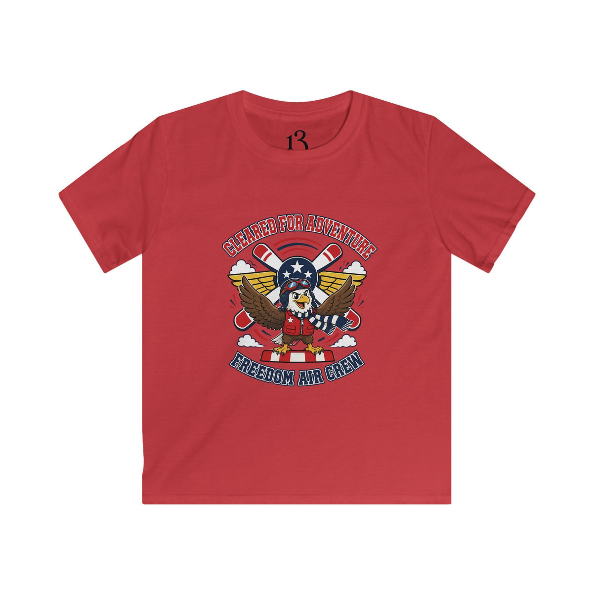 Kids Tee — Patriotic Eagle Aviation Fan "Freedom Air Crew"