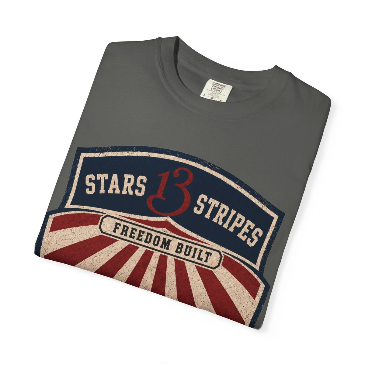 Stars13stripeS Shield T-Shirt — Freedom Built USA Heritage Tee