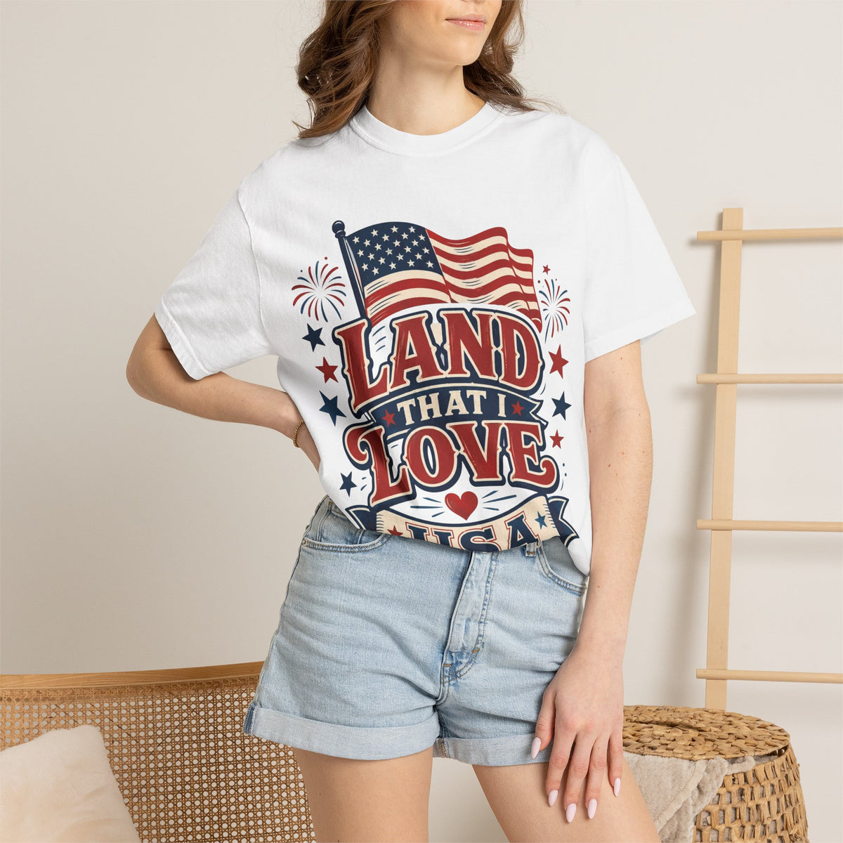 Land That I Love USA T-Shirt — Patriotic American Flag Tee for 4th of July